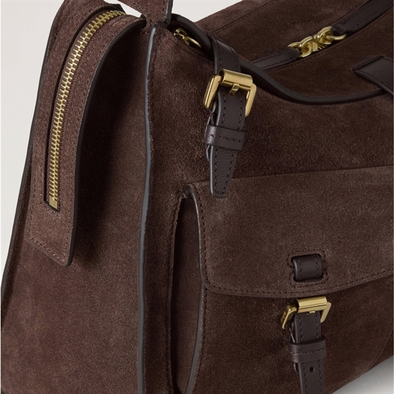 Mulberry Roxanne Shoulder Bag Chocolate Suede